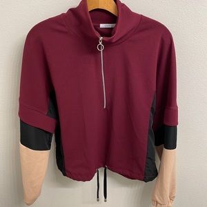 Zara Colorblock Half-zip Pullover Top, Size small